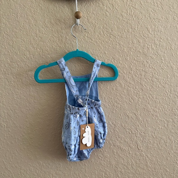 Angel Dear Bandana Powder Blue Sunsuit NWT 0-3M - Picture 4 of 4